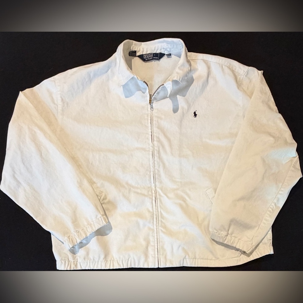 Polo Ralph Lauren Jacket White Cotton Twill Full Zip Herrington Mens Size XXL